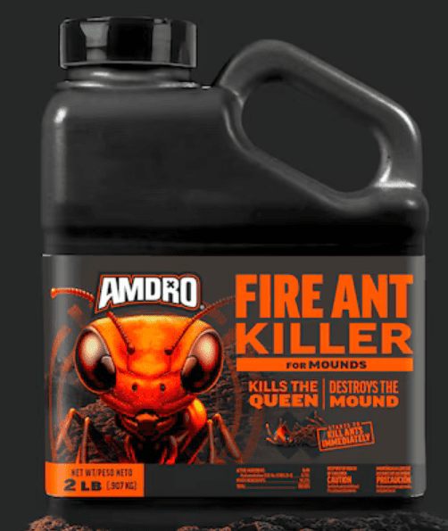 Amdro Fire Ant Killer bait used for Florida lawns, targets the queen and destroys fire ant mounds using IGR and stomach poison.