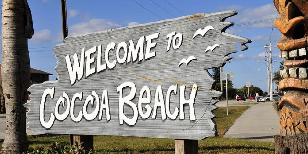 Welcome to Cocoa Beach sign.