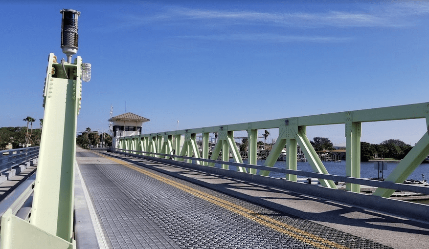 Mathers Bridge, a metal drawbridge on Merritt Island.