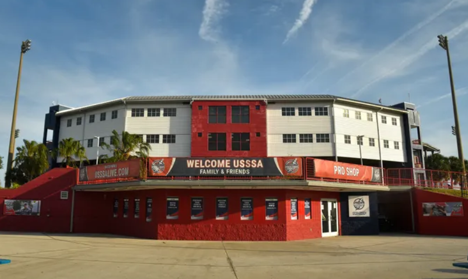 USSSA Viera Stadium with a welcome sign and pro shop