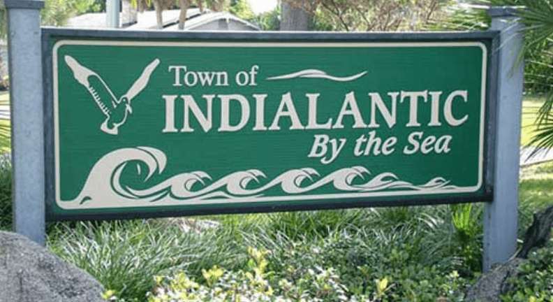 Termite Control Indialantic - Historic "Town of Indialantic By the Sea" sign.